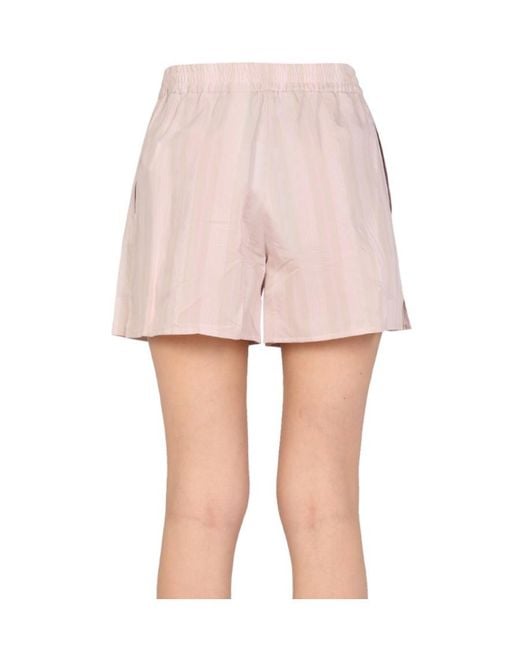 Off-White c/o Virgil Abloh Pink Striped High Waist Shorts