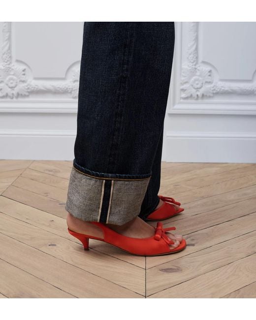 Dior Red Bow Heeled Slingback Sandal