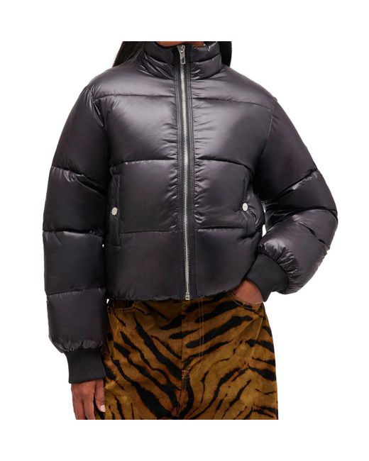 Ganni Gray Short Puffer Jacket