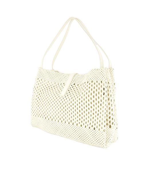 Ferragamo Natural Large Woven Tote Bag
