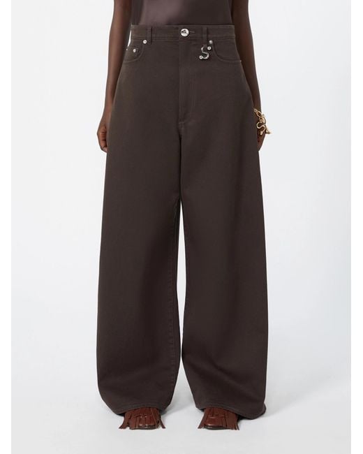 Sportmax Brown Siamese Wide Leg Jeans