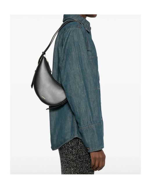 Soeur Black Zipper Shoulder Bag
