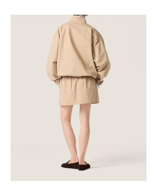Miu Miu Natural Washed Gabardine Miniskirt