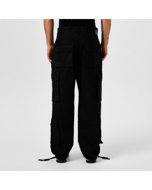 Represent Black Loose Cargo Pants for men