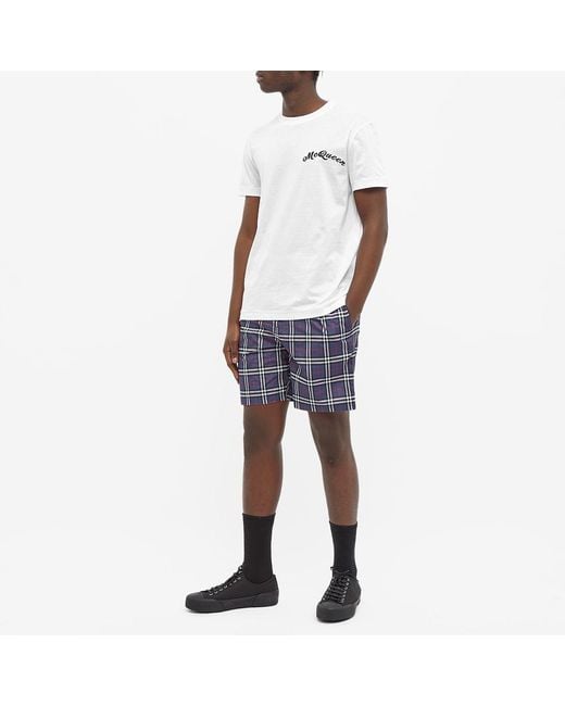 Burberry Blue Check Drawcord Swim Shorts for men