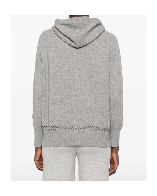 ERMANNO FIRENZE Gray Embroidered Zip-Up Hoodie