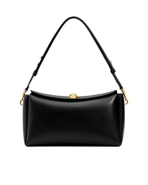 AMI Black Smooth Leather Carrousel Medium Bag