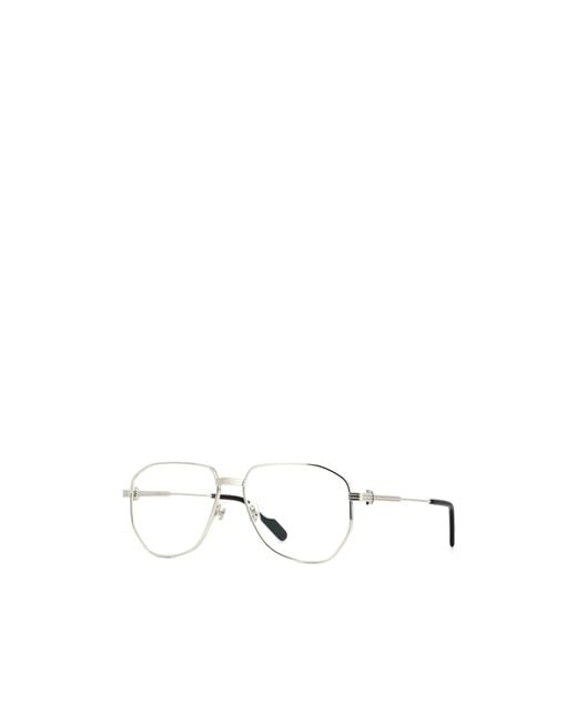 Cartier White Pilot Frame Glasses for men