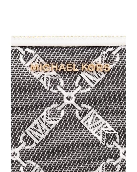 MICHAEL Michael Kors Gray Monogram Pattern Zipped Wallet