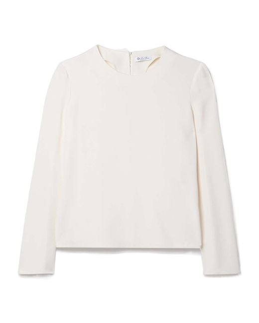 Loro Piana White Long-Sleeved T-Shirt