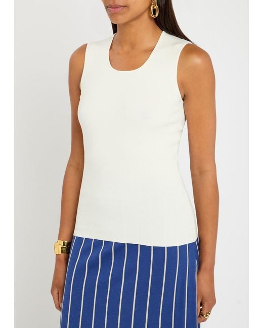 Joseph White Stretch-Silk Knit Tank