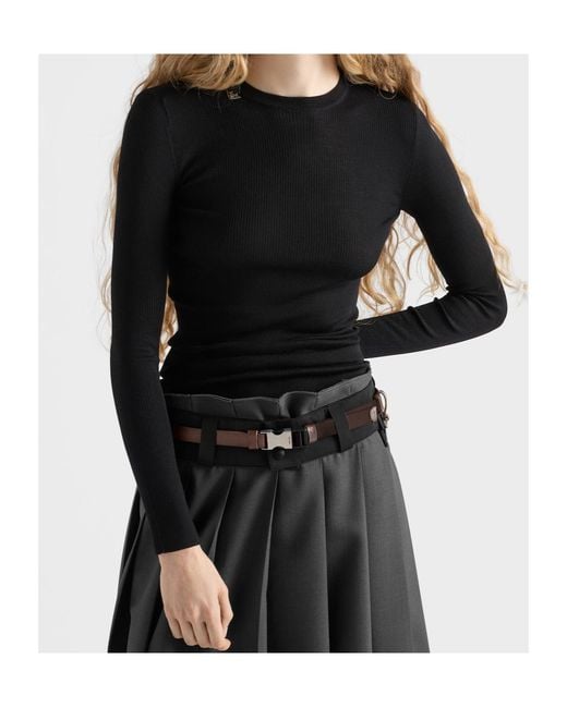 Prada Black Long-Sleeved Crewneck Jumper