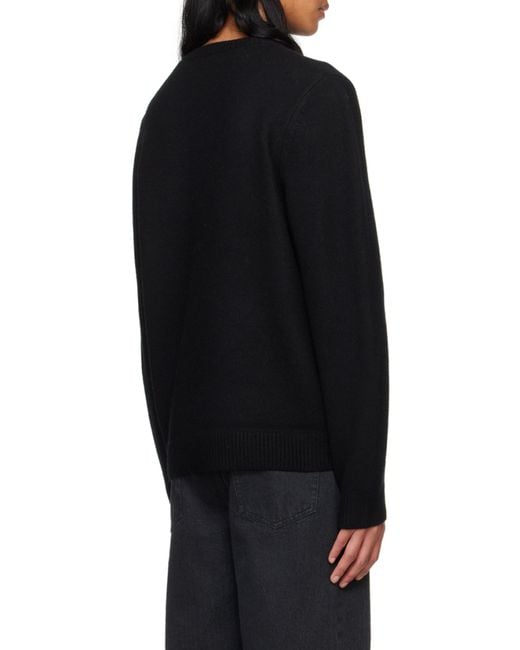 A.P.C. Black Edward Logo Intarsia-Knit Crewneck Jumper for men