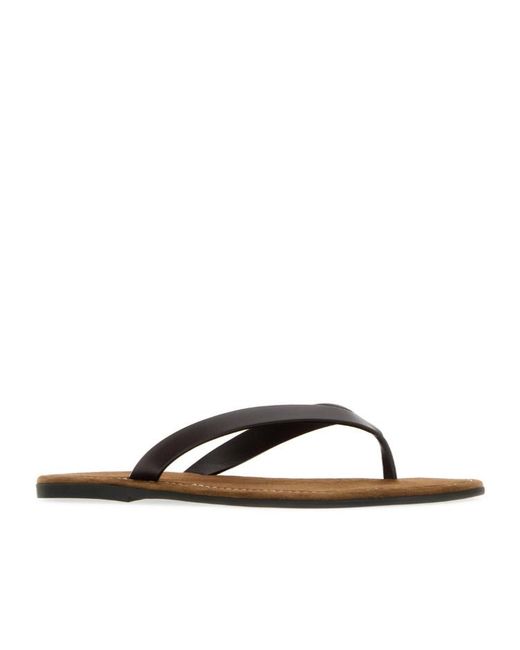 The Row Brown Leather Sandals