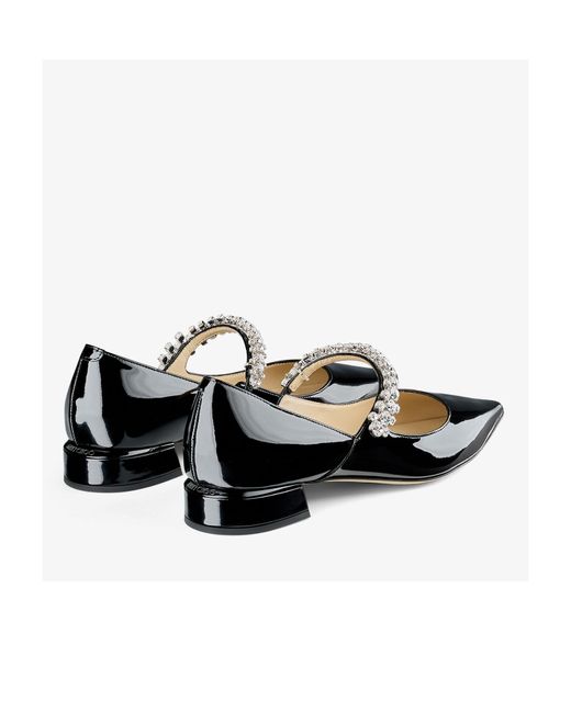 Jimmy Choo Black Bing Embellished Flat Shoes