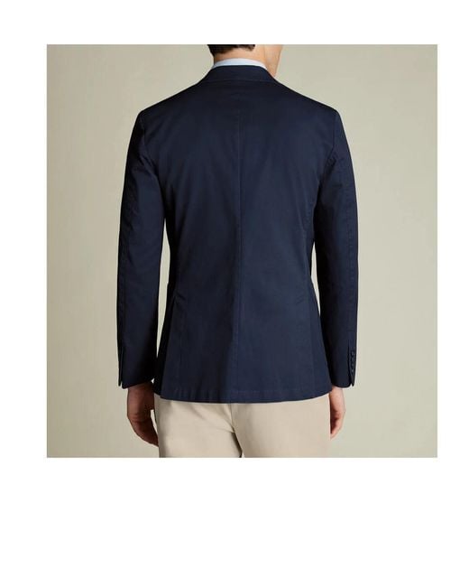 Boss Blue Single-Breasted Suit Jacket for men