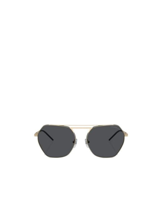 Emporio Armani White Irregular-Frame Sunglasses