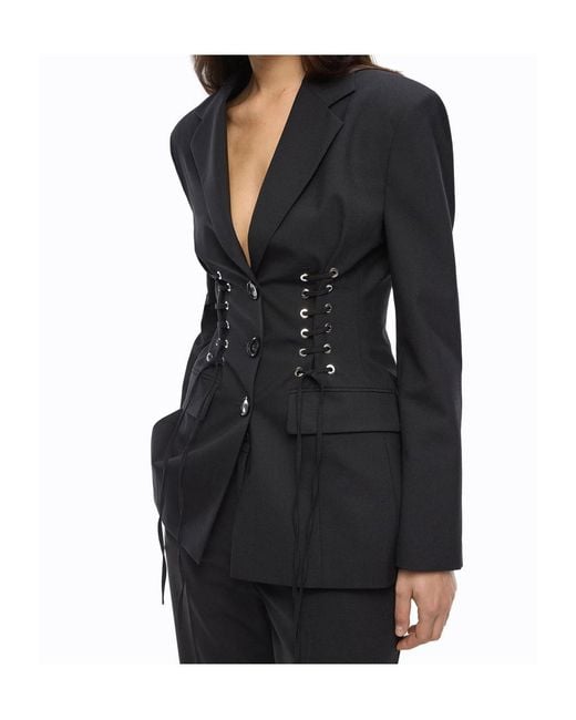 Pinko Black Bustier Slim-Fit Jacket