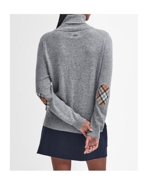 Barbour Gray Pendle Roll-Neck Jumper