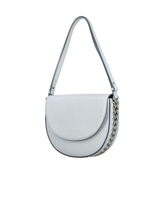 Stella McCartney Gray Frayme Medium Flap Shoulder Bag