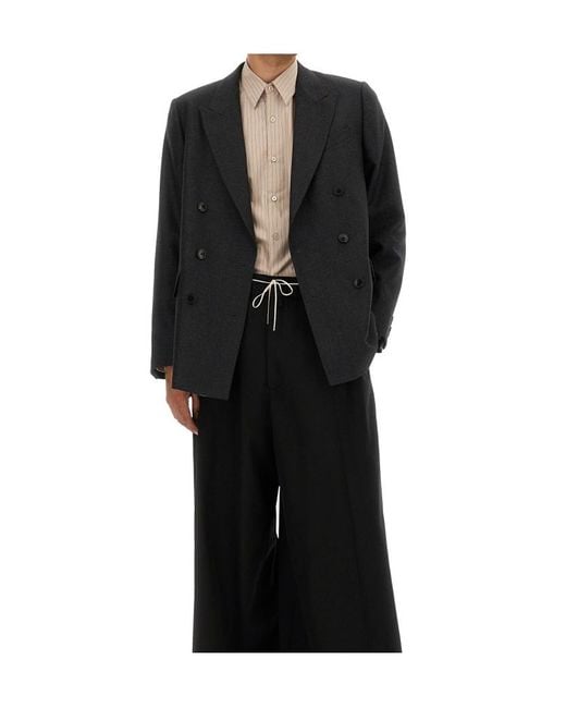 Dries Van Noten Black Buforden Double-Breasted Blazer for men