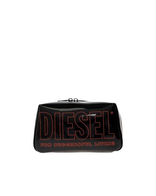 DIESEL Black Zippered Toiletry Bag for men