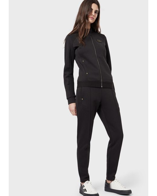 EA7 Black Logo Casual Coat