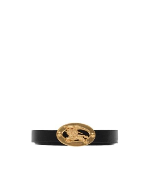 Burberry White Reversible Leather Oval Belt