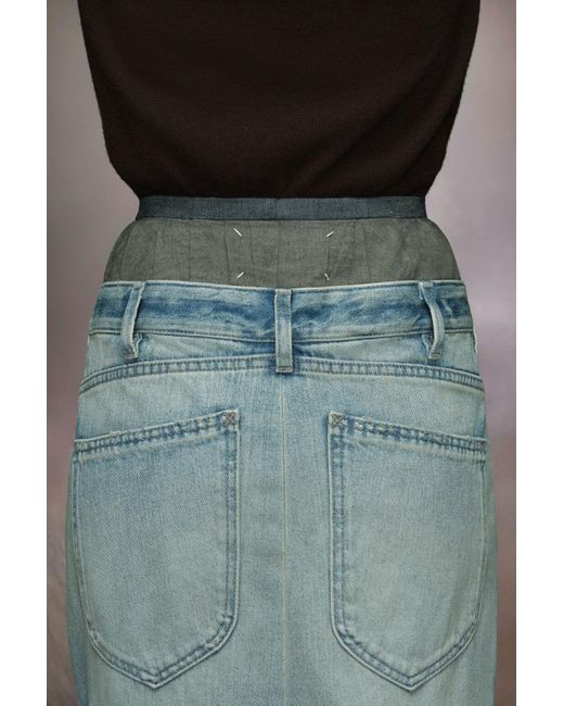 Maison Margiela Blue Anonymity Of The Lining Denim Skirt
