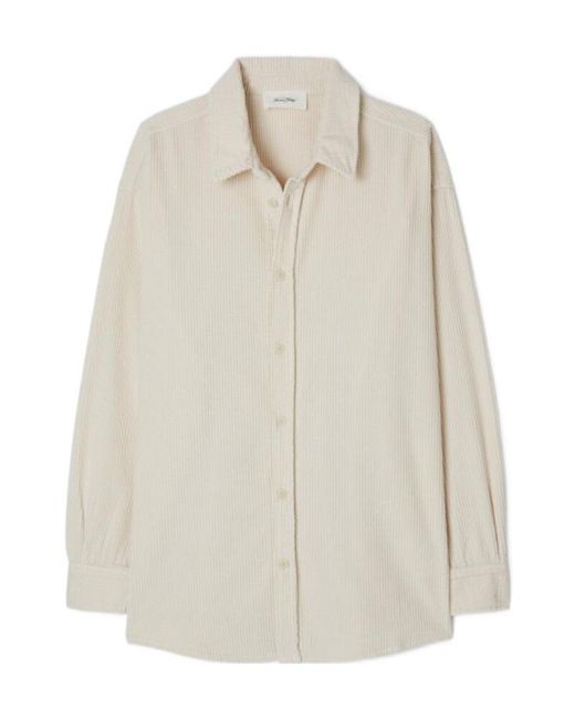 American Vintage White Corduroy Shirt for men