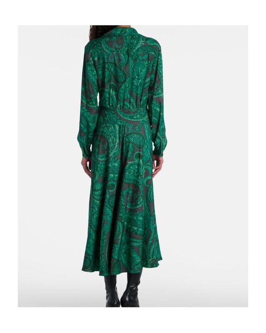 Etro Green Belted Midi Dress