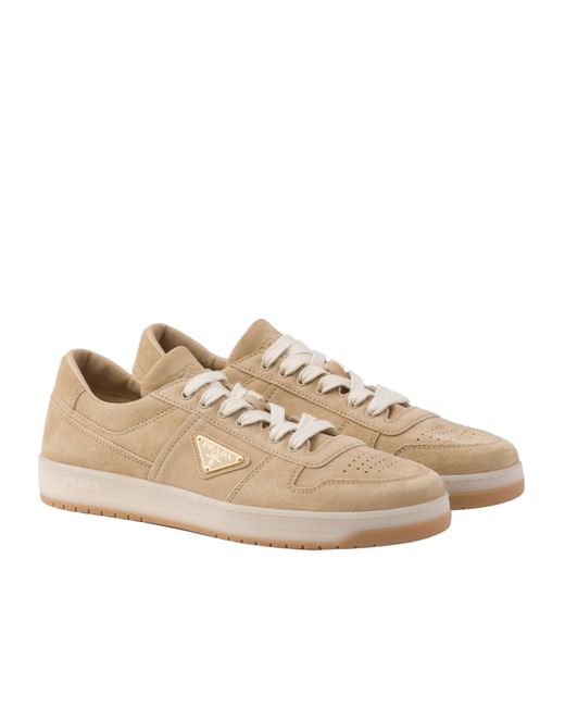 Prada Natural Downtown Suede Sneakers for men