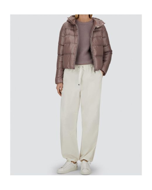Herno Pink Zip-Up Hooded Puffer Jacket