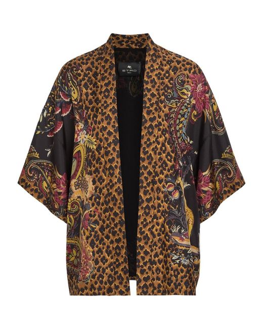 Etro Brown Printed Silk Jacket