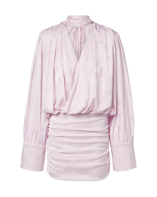 ROTATE BIRGER CHRISTENSEN Pink Floral Scarf-Detail Minidress