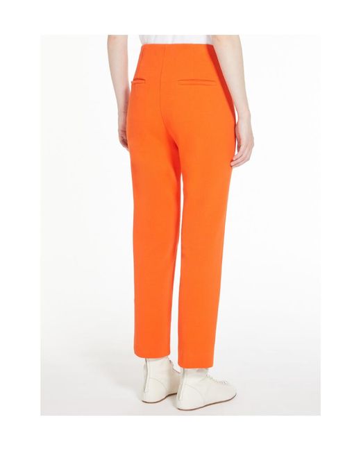Sportmax Orange Mid-Rise Cropped Trousers