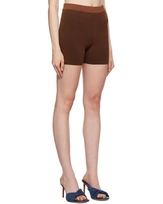 Jacquemus Brown Le Short Pralu Knitted Shorts