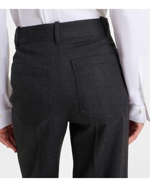 Victoria Beckham Black Virgin Wool Flared Pants