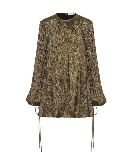 Chloé Green Chloé Gathered Drawstring Long Sleeve Top