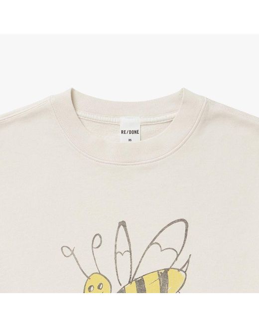 Re/done White Printed Sweatshirt