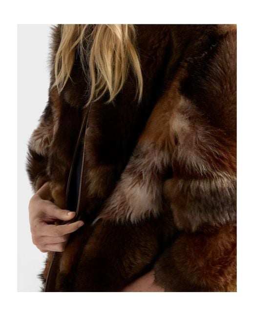 Prada Brown Patchwork Long Coat