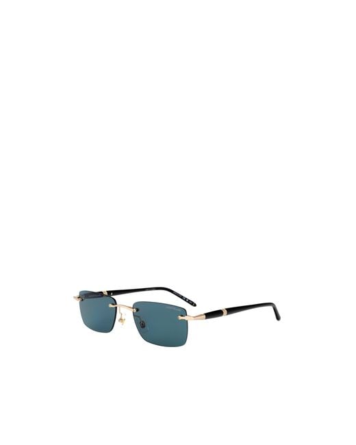 Montblanc Blue Eyewear Rimless Rectangular Sunglasses for men