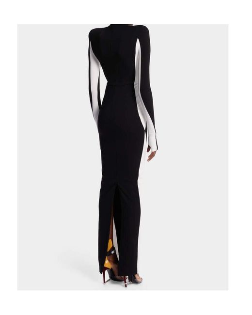 DSquared² Black Long-Sleeve Maxi Dress