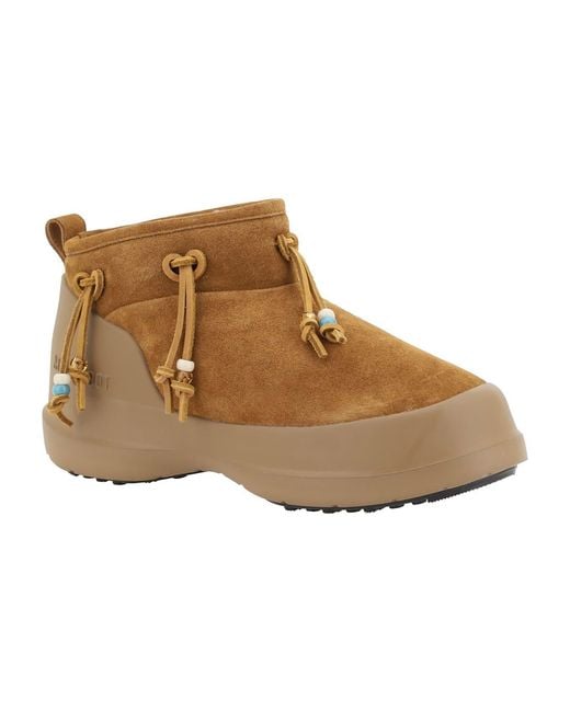 Moon Boot Brown Luna Round Toe Ankle Boots