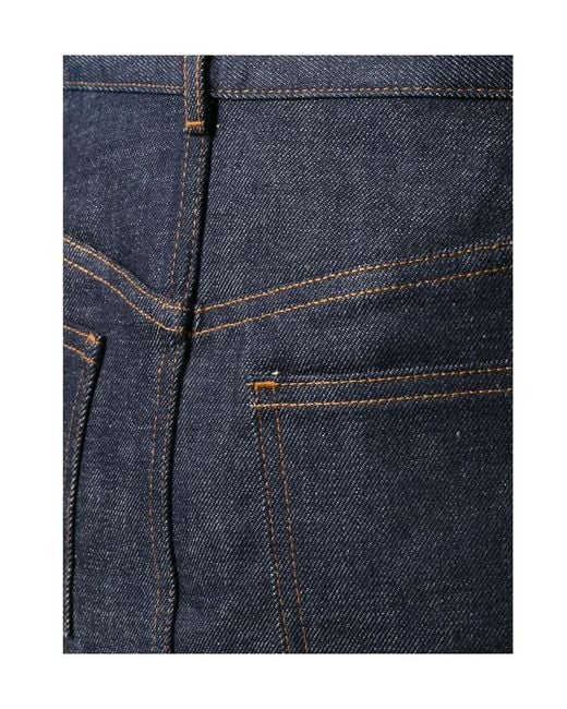 A.P.C. Blue High Waist Mini Denim Skirt