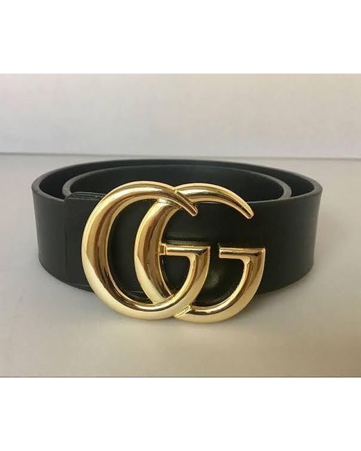 Gucci Black Gg Marmont Buckle Belt