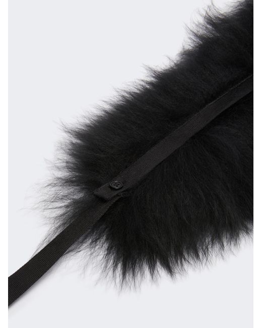 Max Mara Black Sheepskin Hood Trim