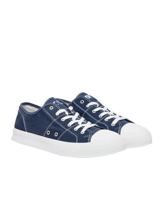 Polo Ralph Lauren Blue Contrast-Stitched Low-Top Sneakers for men