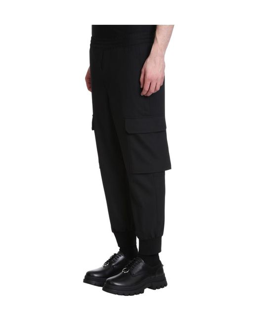 Neil Barrett Black Cropped Track Pants for men