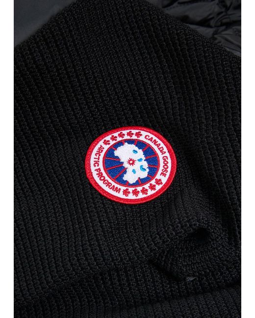 Canada Goose Black Hybridge Quilted Shell And Wool Jacket
